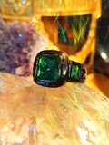 Emerald Eclipse Goddess Gaia's Prosperity Manifestation Ring