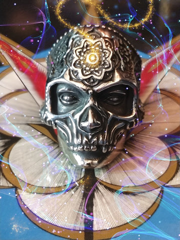 The Quantum Conjurer Techno-Shaman's  Astral Powers Paranormal Skull Ring