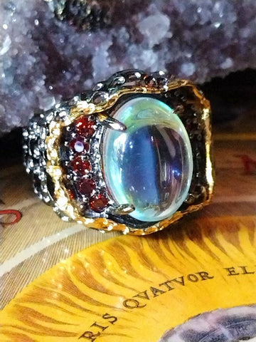 Celestial Moon Goddess Portal of Luck and Good Fortune Magickal Ring