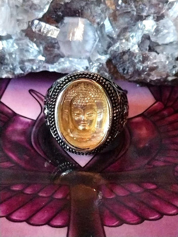 Royal Golden Buddha OM Wealth Matrix Multiplier Spellbound Ring