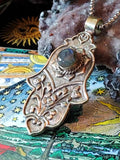 Kabbalah Shield of Insight & Guardian Hamsa Labradorite Spellbound Talisman