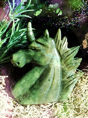 Ethereal Forest Guardian Jade Unicorn of Mystical Portals