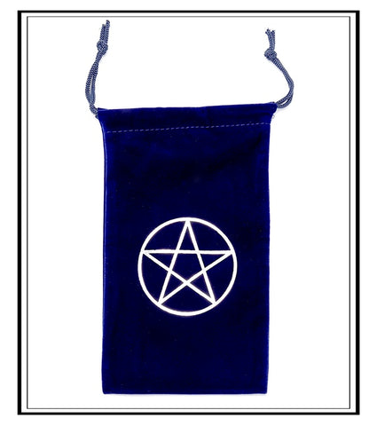 MAGICK PENTAGRAM VELVET ORACLE POUCH ~ NAVY BLUE