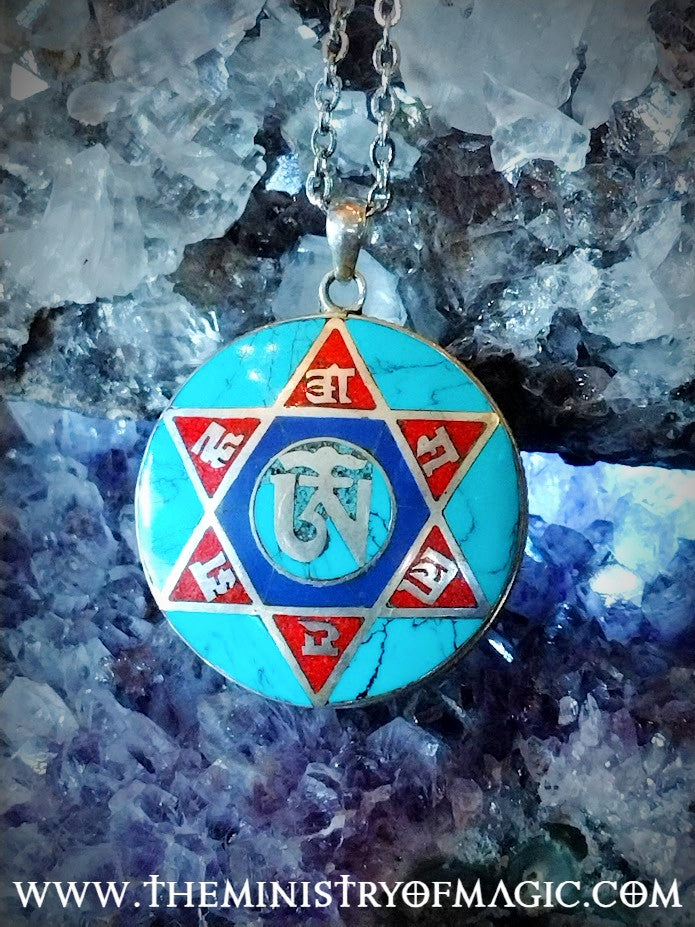 OM Divine Universe All-Pervading Transcendental Psychic Protection Sterling Silver Amulet